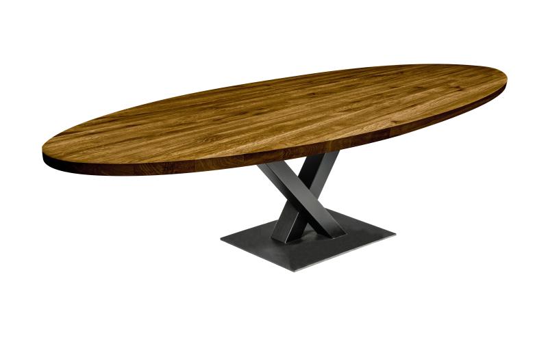 Ovale eiken eettafel 40 mm &ndash; zelf samenstellen